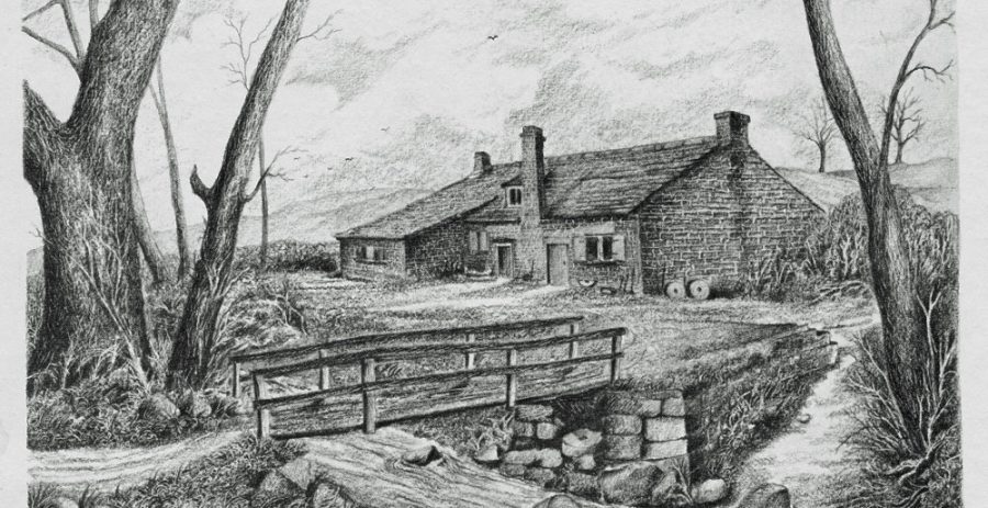 This drawing by A. Chattle shows what the building was like in the mid-19th century.