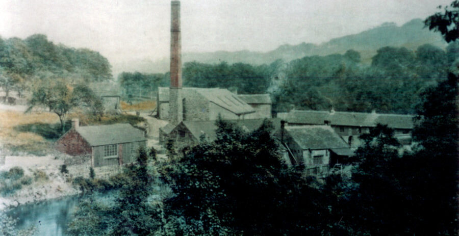 thirdcop_02 Third Coppice Wheel (Rivelin Paper Mill) with its associated buildings and distinctive tall chimney (1876). Sheffield City Council, Libraries Archives