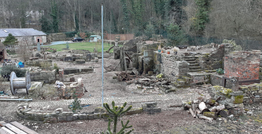 View of the remains of Mousehole Forge, designated as a Scheduled Ancient Monument. Photo: Sue Shaw, March 2021.