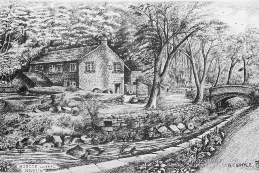 Roscoe Wheel Rivelin drawing by artist Arthur Chattle